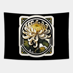 Art Nouveau Chrysanthemum November Birth Month Flower Tapestry