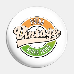 Patna Bihar vintage style logo Pin