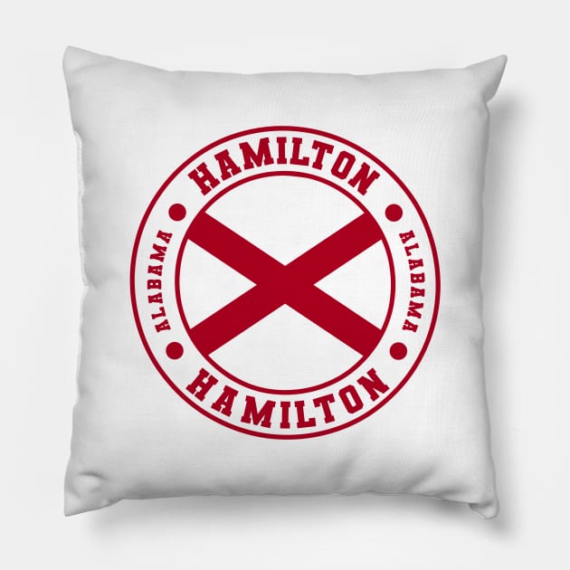 Hamilton Alabama USA Pillow by urban-wild-prints