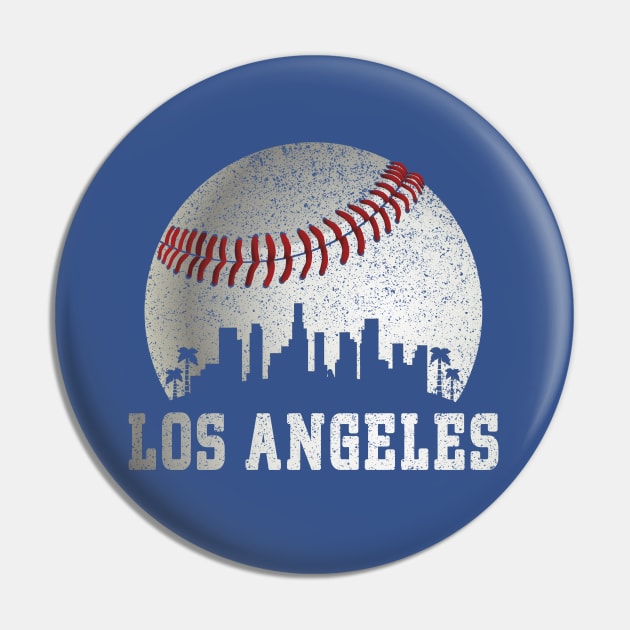 Los Angeles LA City Skyline Baseball Vintage Dodger Gameday Pin by cytoplastmaximume