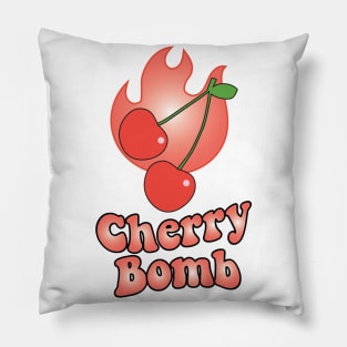 Cherry Bomb and Coral Flaming Design Pillow