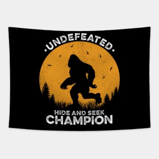 Hide and Seek World Champion - Retro Bigfoot Tapestry