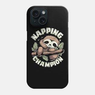 Funny Sloth Napping Champion Phone Case