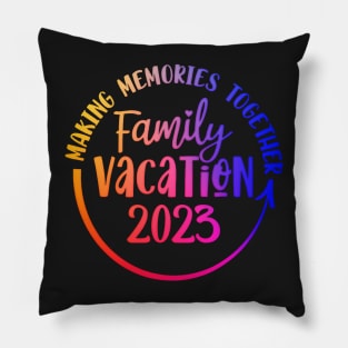 Vintage Family Trip Summer Vacation Beach 2023 Pillow