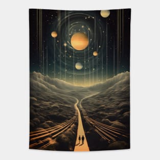 Venturing Into Space - Vintage Art Tapestry