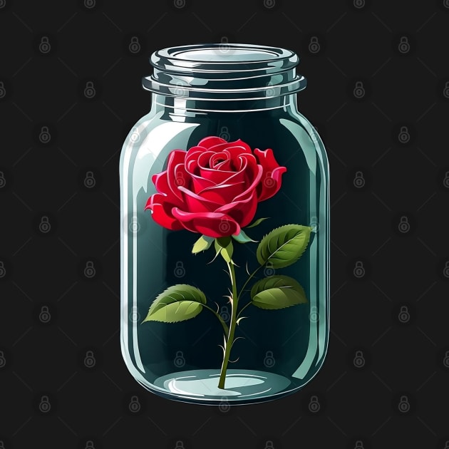 Rose in a jar by alcoshirts