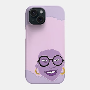 Purple Black girl with Cute Purple Fro and glasses Phone Case