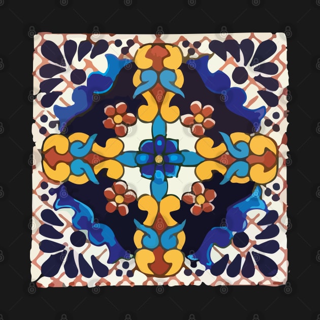 Navy Talavera Tile by T-Mex