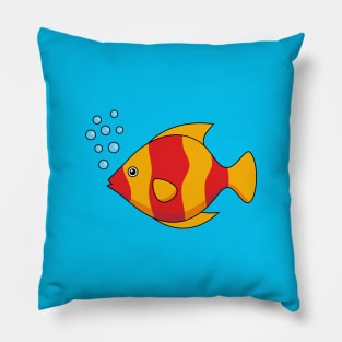 Red Orange Tropical Fish Pillow