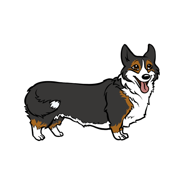 Pembroke Welsh Corgi Black and Tan by RJKpoyp