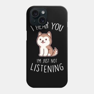 Red Husky Dog Not Listening Phone Case