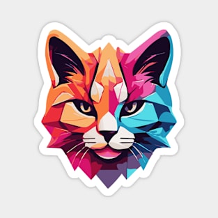 Colorful Geometric Cat Magnet