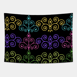 Multicolor line pattern Tapestry