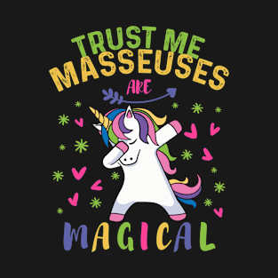 Cute Dabbing Unicorn Masseuse Gift T-Shirt