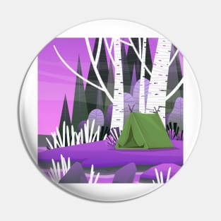 Landscape Art Lake Purple Pink Pin