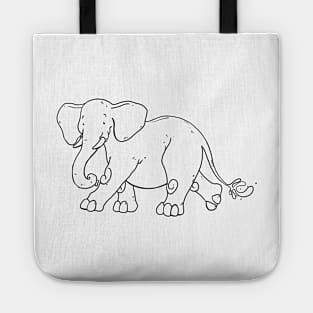 Elephant - Line Art Tote