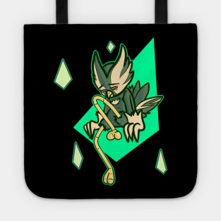 Sad dark green bird Tote