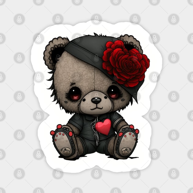 rose emo teddy Magnet by PixieMomma Co