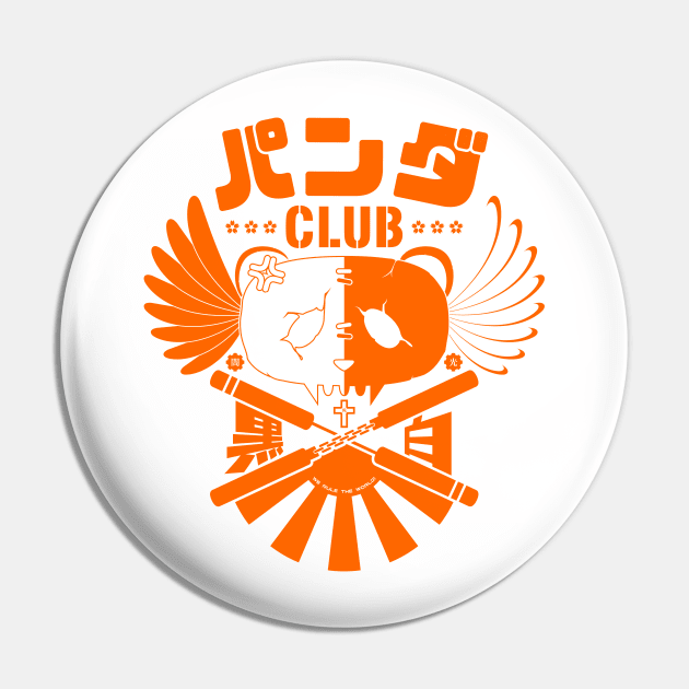 Panda Club Logo Design (White) Pin by PandaPawPaw