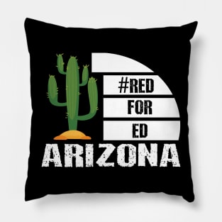 Red for ed arizona cactus Pillow