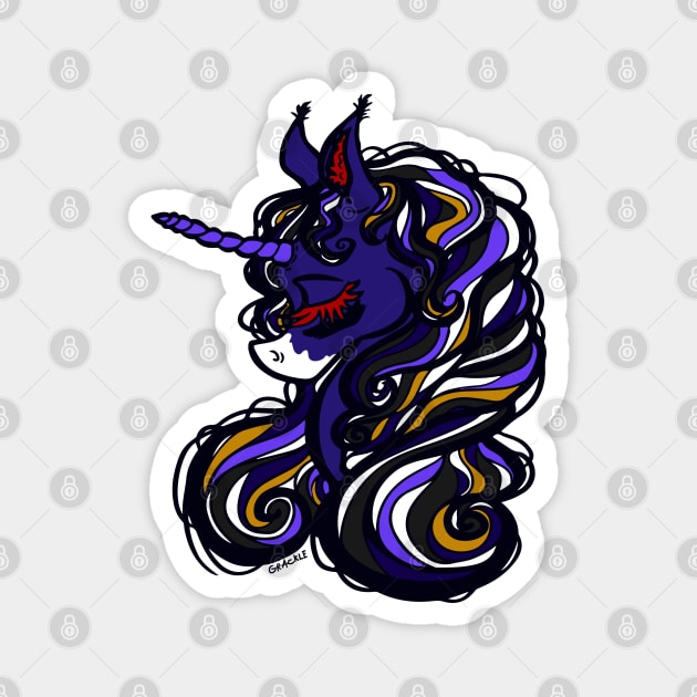 Baltimore Football Unicorn Magnet by Jan Grackle