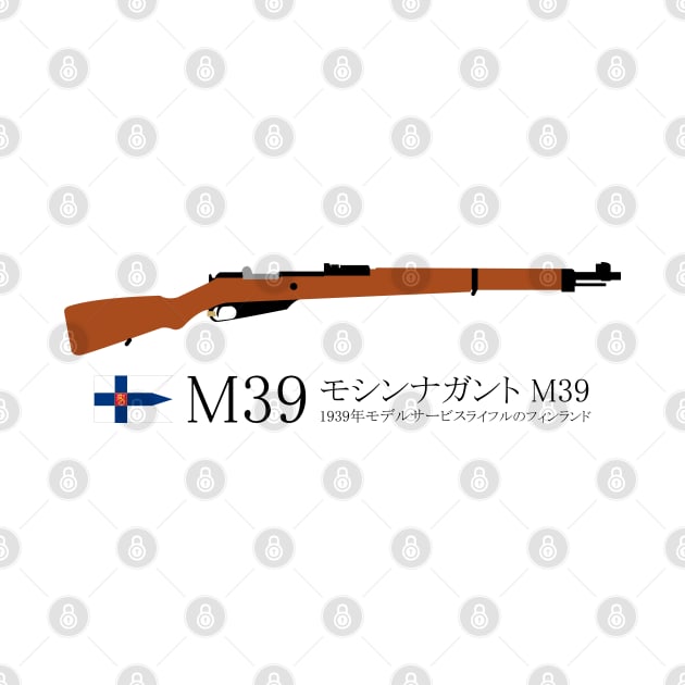 Finnish M39 Mosin Nagant M39 Historical Finnish model 1939 service rifle black in Japanese モシンナガント M39 1939年モデルサービスライフルのフィンランド by FOGSJ