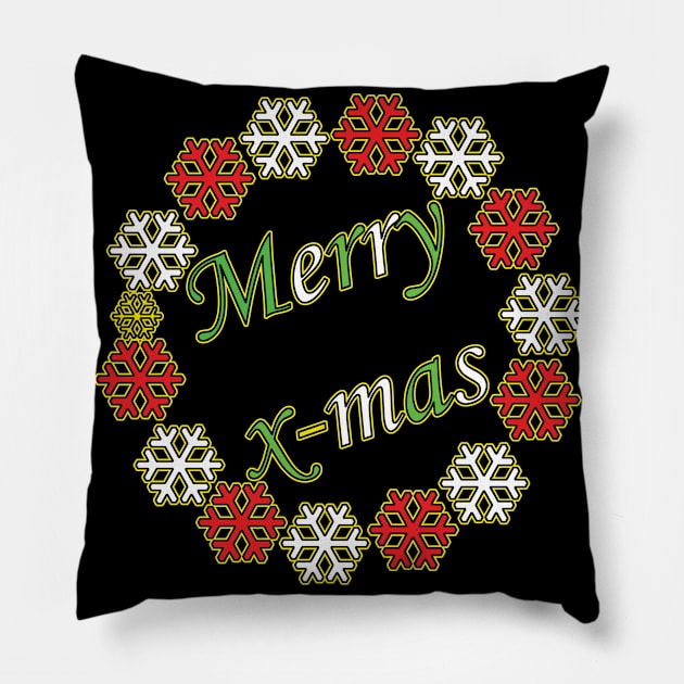 Merry X-mas Typography Design - Glowy Pillow by art-by-shadab