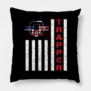 American Flag Trapping For Trappers And Hunters Pillow