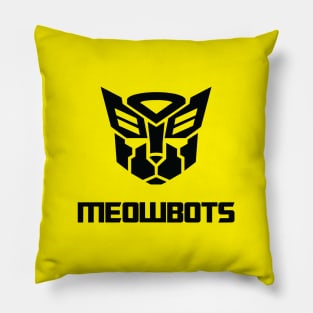 Meowbots - Cat Autobots Black Pillow