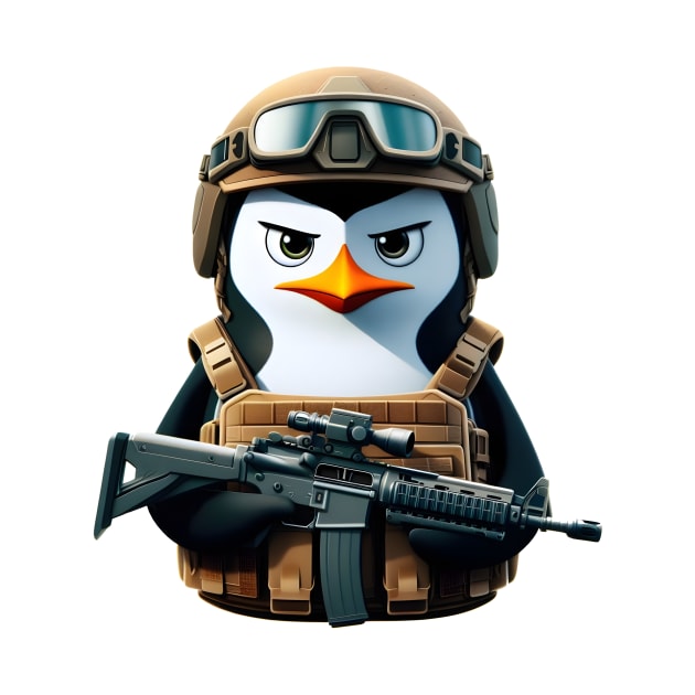Tactical penguin by Rawlifegraphic