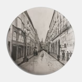 Rainy Street in Spain Pin