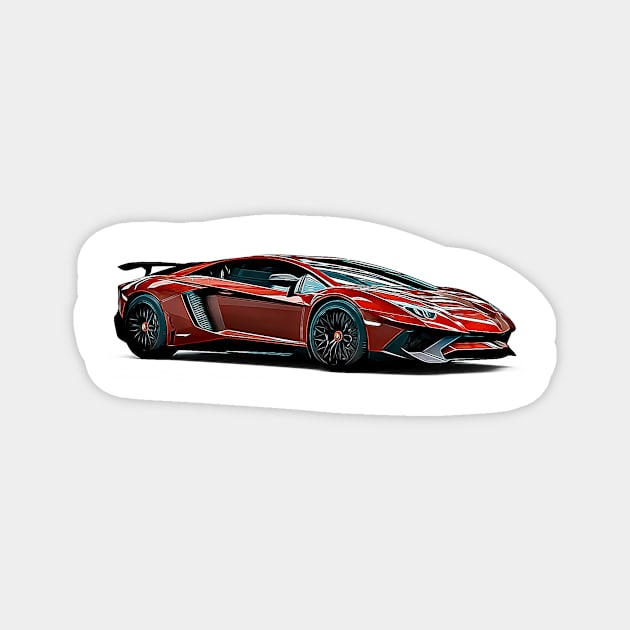 Aventador SV Cartoon Magnet by Auto-Prints