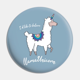 I'd Like to Believe Llama Unicorn Pin