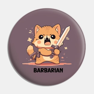 Kitten Barbarian Pin