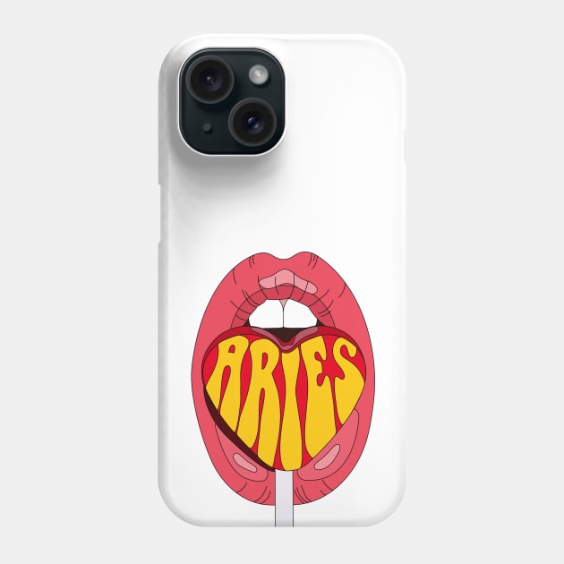 Aries Zodiace Sign Lolipop Phone Case by juliahealydesign