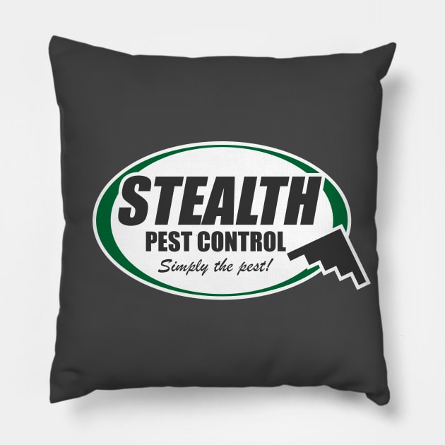 STEALTH PEST CONTROL Pillow by Aries Custom Graphics