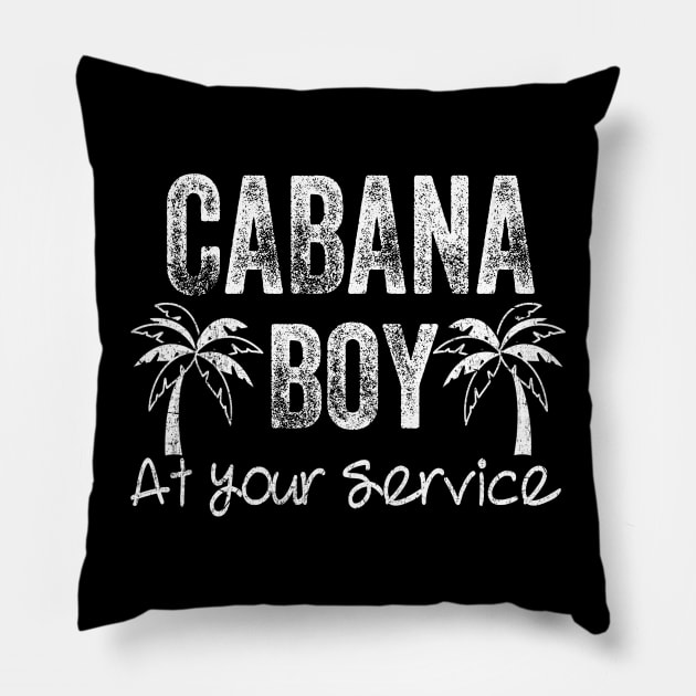 CABANA BOY AT YOUR SERVICE | POOL PARTY BOY BARTENDER FUNNY Pillow by The Design Catalyst