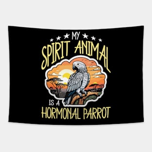 African Grey My Spirit Animal Is Parrot Bird Lover Tapestry