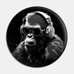 Cool summer monkey ape dj design Pin