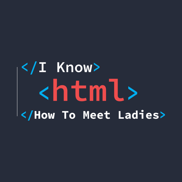 I Know HTML How To Meet Ladies Funny Programming Language by TheDesignDepot