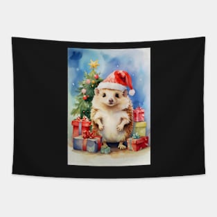 Christmas Hedgehog Watecolour Tapestry