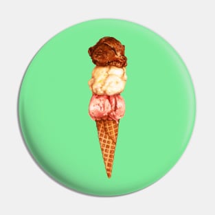 Neopolitan Triple Scoop Pin