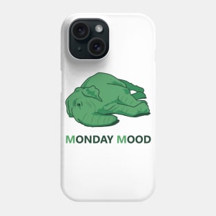 Monday Mood of a tired green elephant Phone Case