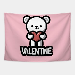 cute valentine bear Tapestry