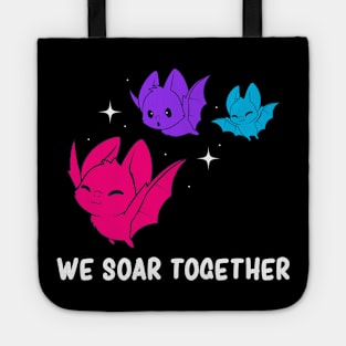 Androgynous Pride Flag Lgbtqia Cute Kawaii Bats Tote