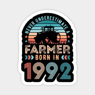 Farmer born in 1992 Farming Gift 30th Birthday Magnet