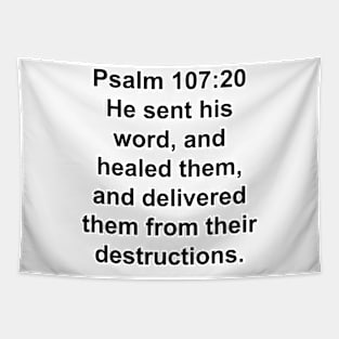 Psalm 107:20  King James Version (KJV) Bible Verse Typography Tapestry