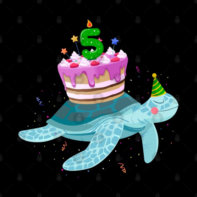 Turtle 5th Birthday 5 Years Old Turtles Reptiles Testudines by Msafi