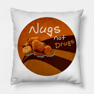 Nugs not drugs circle vintage Pillow