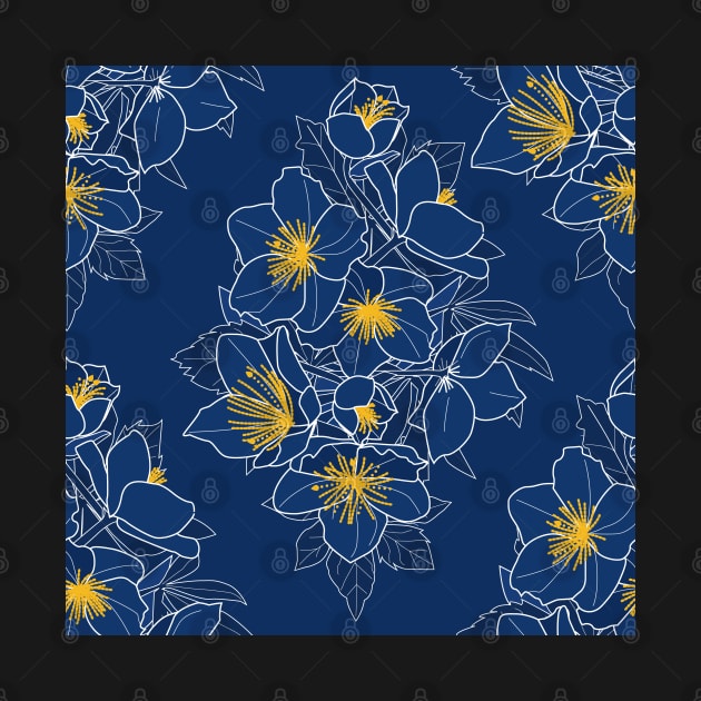 Christmas rose dark blue by kobyakov